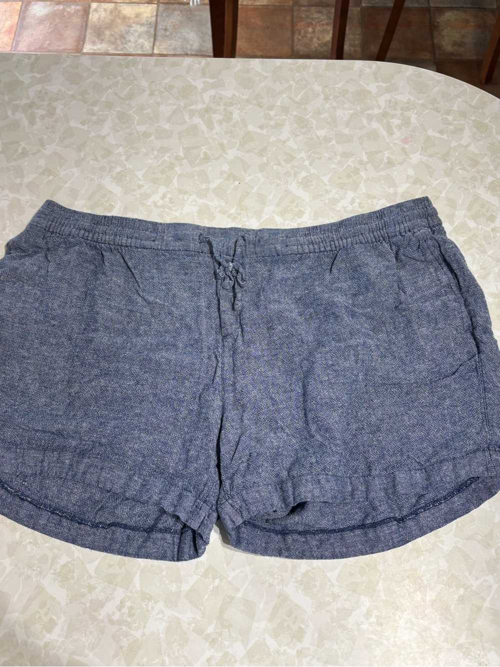 Old Navy Heathered Navy Blue Athletic Drawstring Shorts